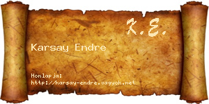 Karsay Endre névjegykártya