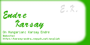 endre karsay business card